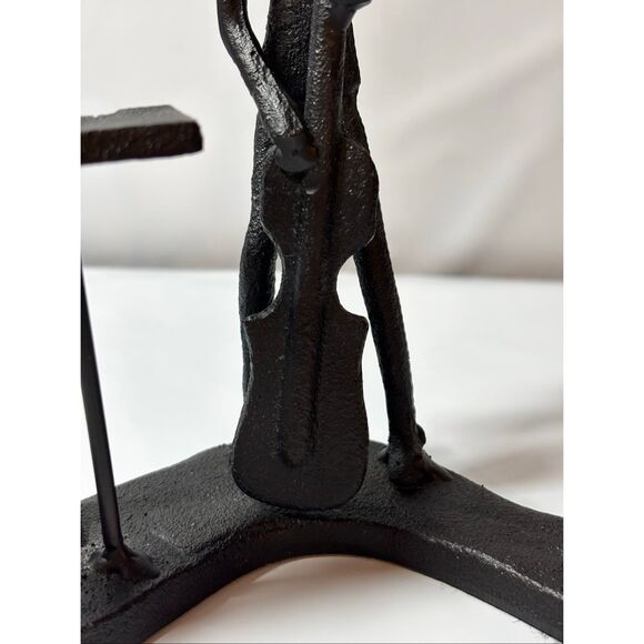 Metal Art Brutalist Sculpture of Jazz Band Musicians Saxophone Keyboard Double B - Picture 5 of 13